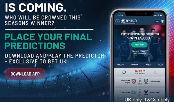Win £5,000 in BetUK.com’s Premiership Rugby Predictor